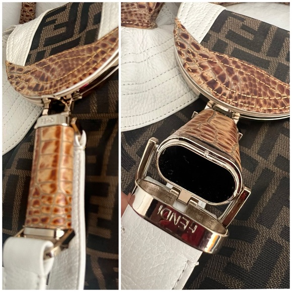 👑✅PRICE FIRM✅ Beautiful Large White and Brown Spy Bag - Picture 9 of 17